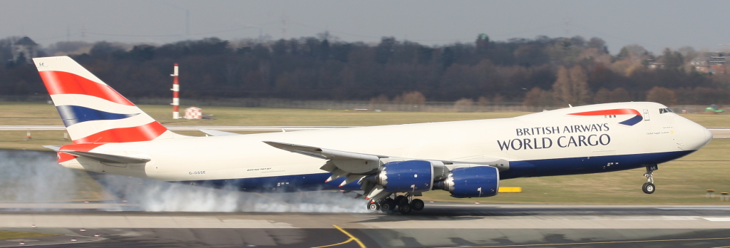 Boeing 747-8F BA World Cargo G-GSSE, 20/02/13, DUS